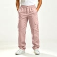 thumbnail image 5 of Cmfcve Mens Cargo Pants Button Zipper Fly Straight Leg Pants Casual Outdoor Hiking Work Trousers, 5 of 8