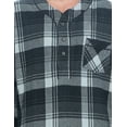 thumbnail image 5 of Ashford & Brooks Mens Flannel Plaid Long Sleep Shirt Henley Nightshirt, 5 of 6