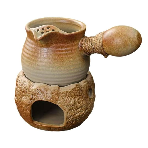 Tetera de cerámica con infusor y calentador, 15 oz, resistente al calor, teteras personales Estilo A