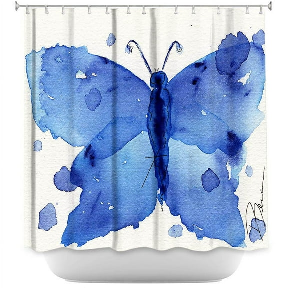 DiaNoche Designs Unique Bathroom Shower Curtains by Dawn Derman - Moth II