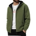 thumbnail image 6 of Maoxin Men Jacket Men's Vintage Workwear Solid Color Multi Pocket Zipper Long Sleeved Hooded Casual Jacket Jacket Coats , Army Green , 3XL, 6 of 7