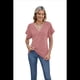 thumbnail image 5 of Camiseta Holgada Informal de Color Liso con Cuello en V para Mujer, Corta, Rosa, Talla M, 5 of 10