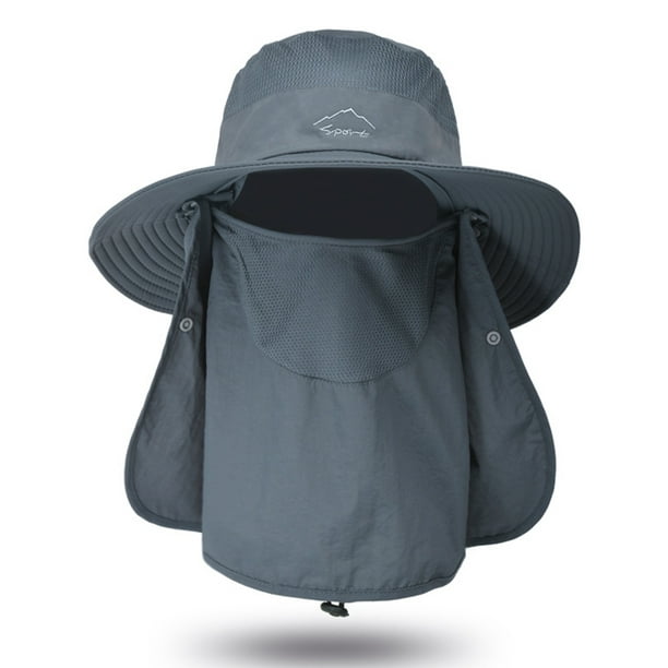 Sun with Removable Face Neck Cover Flap Wide Brim Fishing Hat Summer Sun  Protection Fishing for Man and Women 