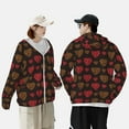 thumbnail image 6 of Gaeub Gold Glitter Heart Men's and Women's UPF 50+ Long-Sleeved Sun Protection Clothing, Fishing Shirt Long Sleeve Zip - XX-Large, 6 of 9