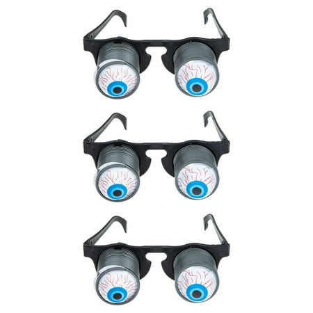 

HOMEMAXS 3pcs Party Bounce Eyeballs Glasses Halloween Masquerade Party Scary Eyeglasses (Black)