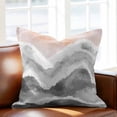 thumbnail image 2 of Ocean Wave Throw Pillow Cover Gray Gradient Cotton Linen Cushion Cover Throw Pillow Case with Invisible Zipper for Couch Sofa Bed Chair Car 16x16 Inch, 2 of 14