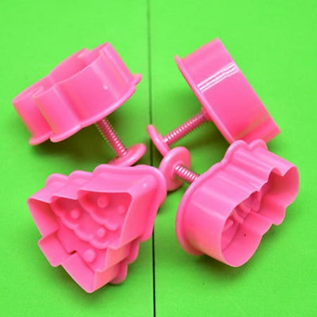 

TruPeony 4Pcs Christmas Cookie Biscuit Plunger Cutter Mould Fondant Cake Mold Baking