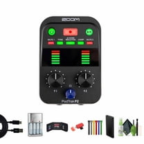 Zoom PodTrak P2 Podcast Recorder with 2 USB Mic Inputs, 2 Headphone Outputs, AI Noise Reduction, Tone & COMP Effects, Remote Guest Recording Bundle With 64GB Memory Card More
