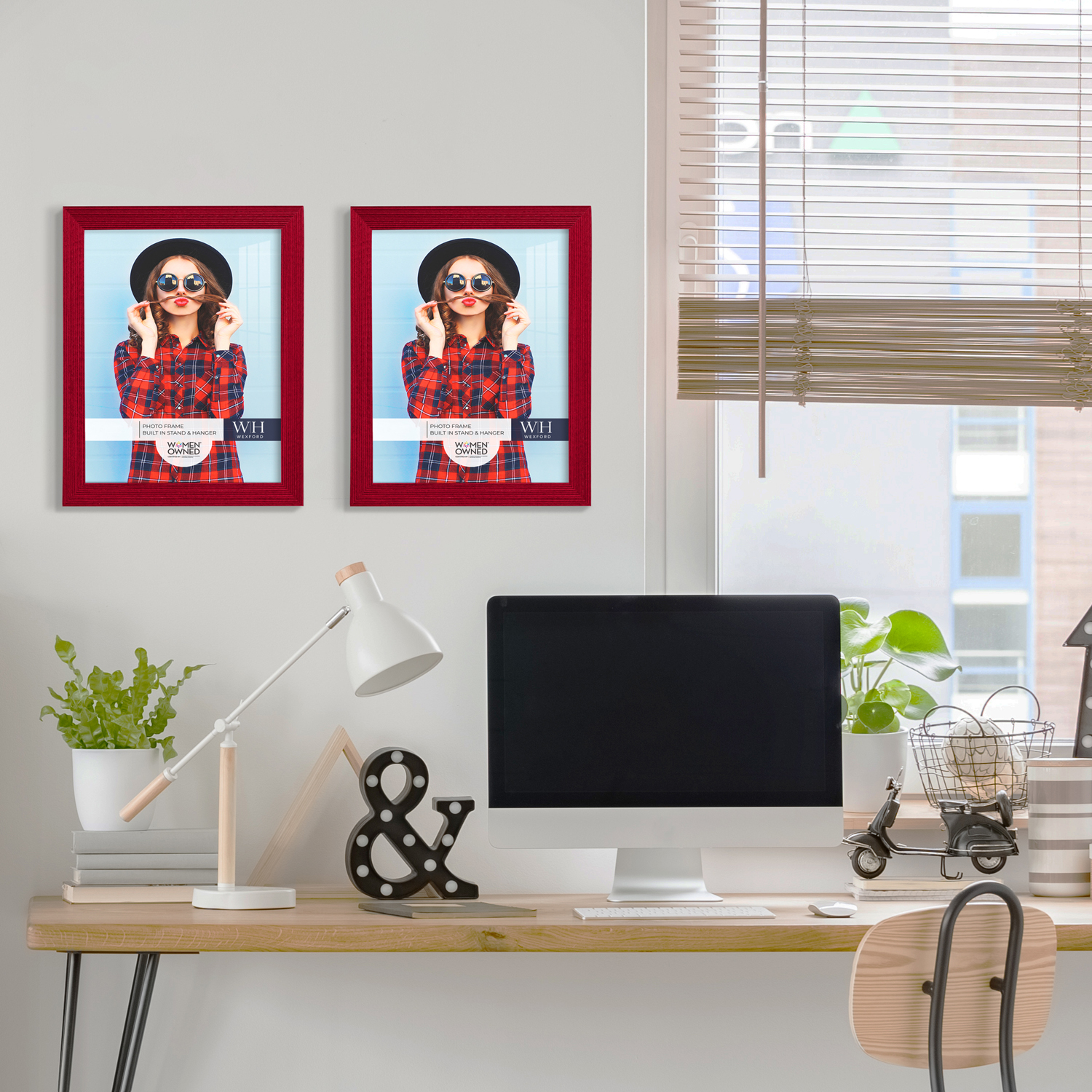 Grooved 8 in. x 10 in. Red Picture Frame (Set of 2)