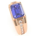 thumbnail image 3 of Men's Tanzanite Diamond Channel Ring In Solid 14k Rose Gold, 3 of 6