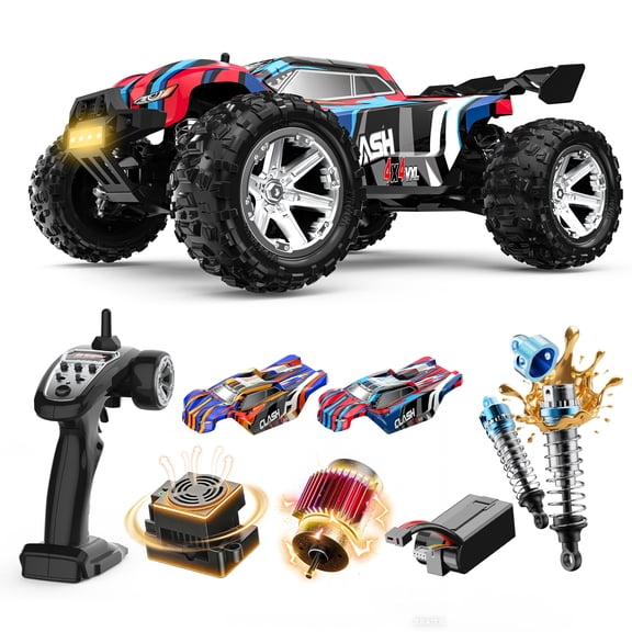 JoyStone 1:16 Brushless Fast RC Cars for Adults, Max 60 mph Hobby Electric RC Truck with 3S Lipo Battery, Waterproof High-Speed Remote Control Monster Truck with 2 Shells