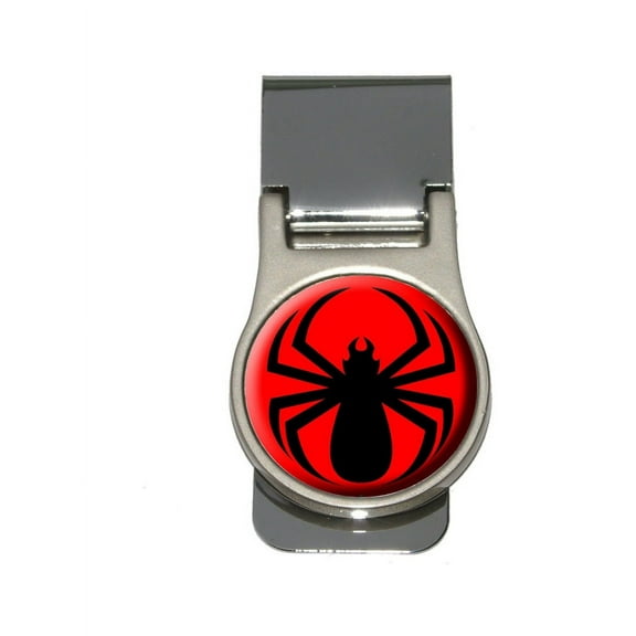 Spider Black on Red Money Clip