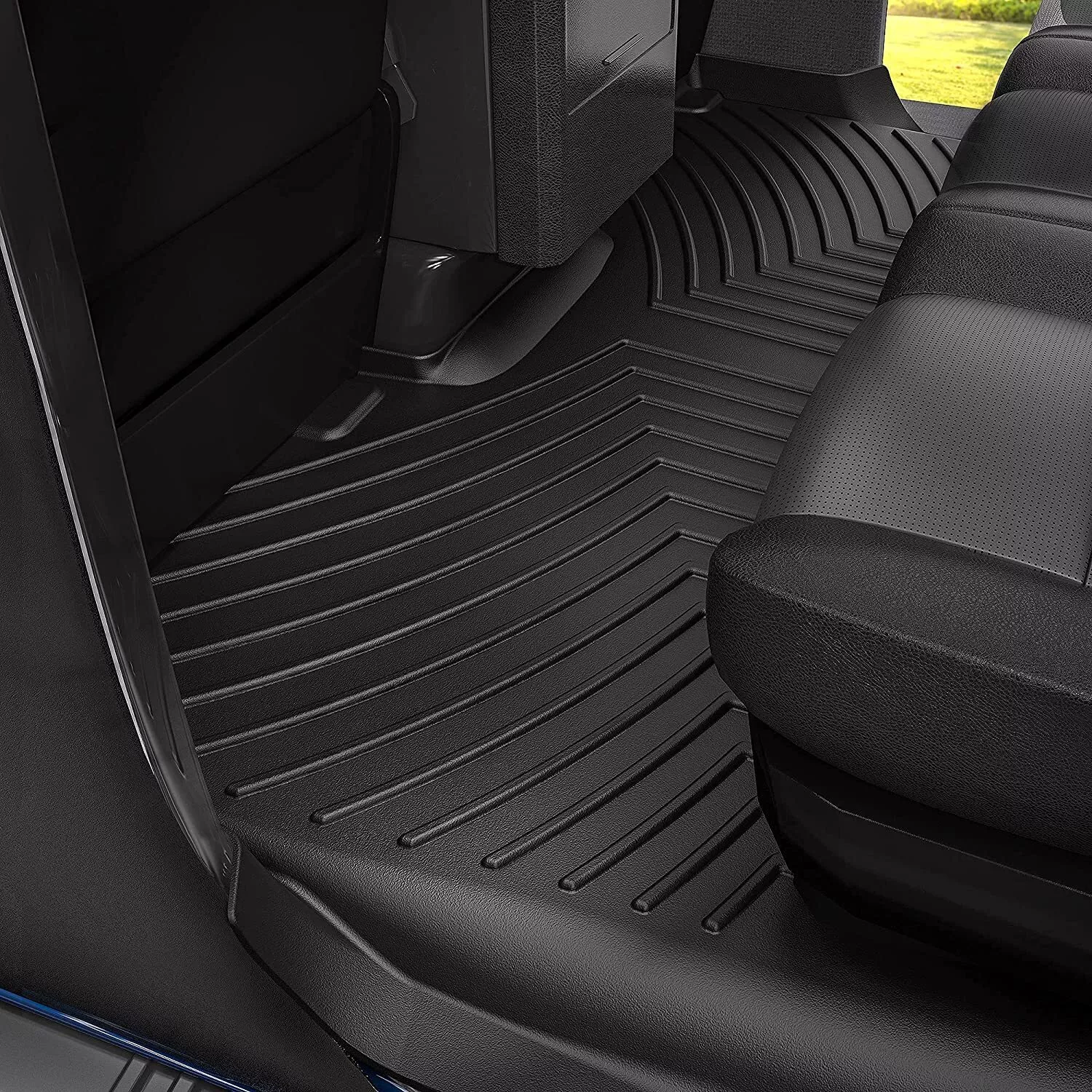 RVNI Floor Mats for 2020-2025 Chevy Silverado & GMC Sierra 2500HD/3500HD Crew Cab TPE All-Weather Car Mats Without Rear Underseat Storage Box