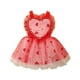 thumbnail image 1 of Vestido Para Niñas, Ropa Para Bebés, Ropa Para Niñas Pequeñas, Vestido De Mameluco De Amor Para El Día De San Valentín, Vestido Sin Espalda De Malla De Corazón, Rojo Odeerbi LM103-7256, 1 of 9