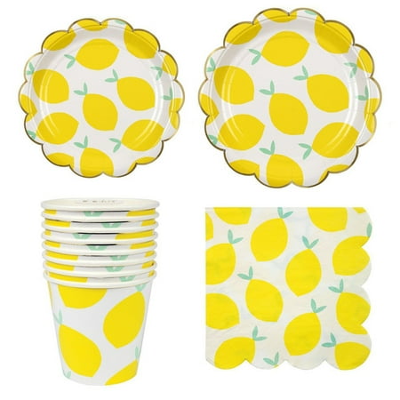 40 Piece Disposable Dinnerware Set,Plates, Cups, Straws & Napkins: 8