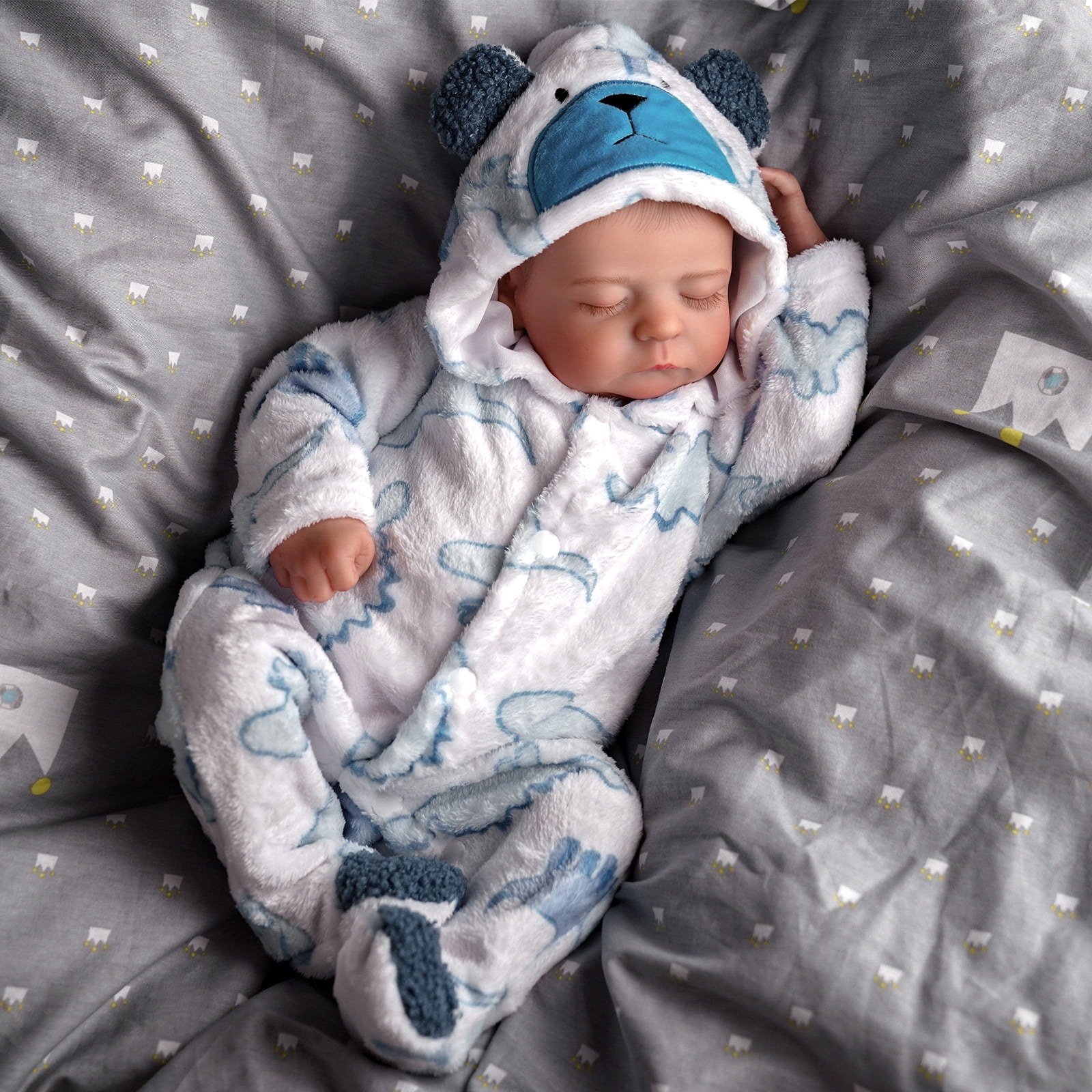 RSG Reborn Baby Dolls, 20 Inch Lifelike Newborn Real Life Poseable Doll for Soft Cloth Body Baby Dolls with Clothes and Toy Gift for Kids Age 3+