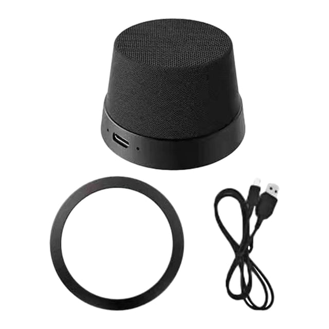 Mini altavoz portátil con sonido nítido, 2 en 1, soporte para teléfono, potente, pequeño, recargable. negro