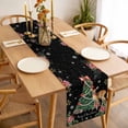 thumbnail image 3 of Christmas Deer Table Runner 108 Inches Long Farmhouse Dress Scarves, Winter Xmas Snowflakes Bow Tree Black Dining Tablerunner for Coffee Table/Kitchen Island/Party Décor, 13" x 108", 3 of 8