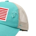 thumbnail image 5 of vigerkar Oversize American Flag Embroidered Washed Trucker Mesh Cap (Sky Blue, One Size）, 5 of 7
