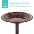 thumbnail image 4 of Best Choice Products Outdoor Rustic Pedestal Bird Bath Accent for Garden, Yard w/ Fleur-de-Lis Accents - Cherry Red, 4 of 9