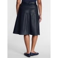 thumbnail image 3 of Terra & Sky Women's Plus Faux Leather Midi Skirt, Sizes 0X-5X, 3 of 6