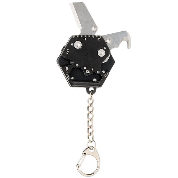 Hexagonal 9-in-1 Survival Keychain Tool-Compact and Versatile