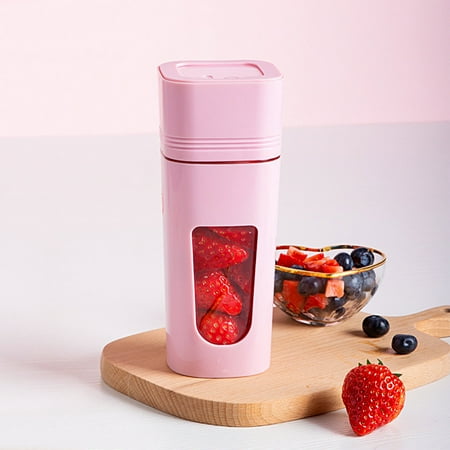 

USB Electric Safety Juicer Cup Juice Blenders Mini Portable Rechargeable/Juicing Mixer Ice Crusher Big Motor 10 Seconds Juicing-Pink
