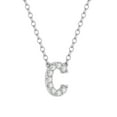 thumbnail image 2 of Araiya Fine Jewelry Sterling Silver Diamond C Initial Pendant with Silver Cable Chain Necklace (1/20 cttw, I-J Color, I2-I3 Clarity), 18", 2 of 6