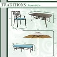 thumbnail image 5 of Hanover Traditions 5-Piece Outdoor Dining Set with Cast-Top Table, 2 Stationary Chairs, 2 Benches, 9-Ft. Table Umbrella and Stand, 5 of 20