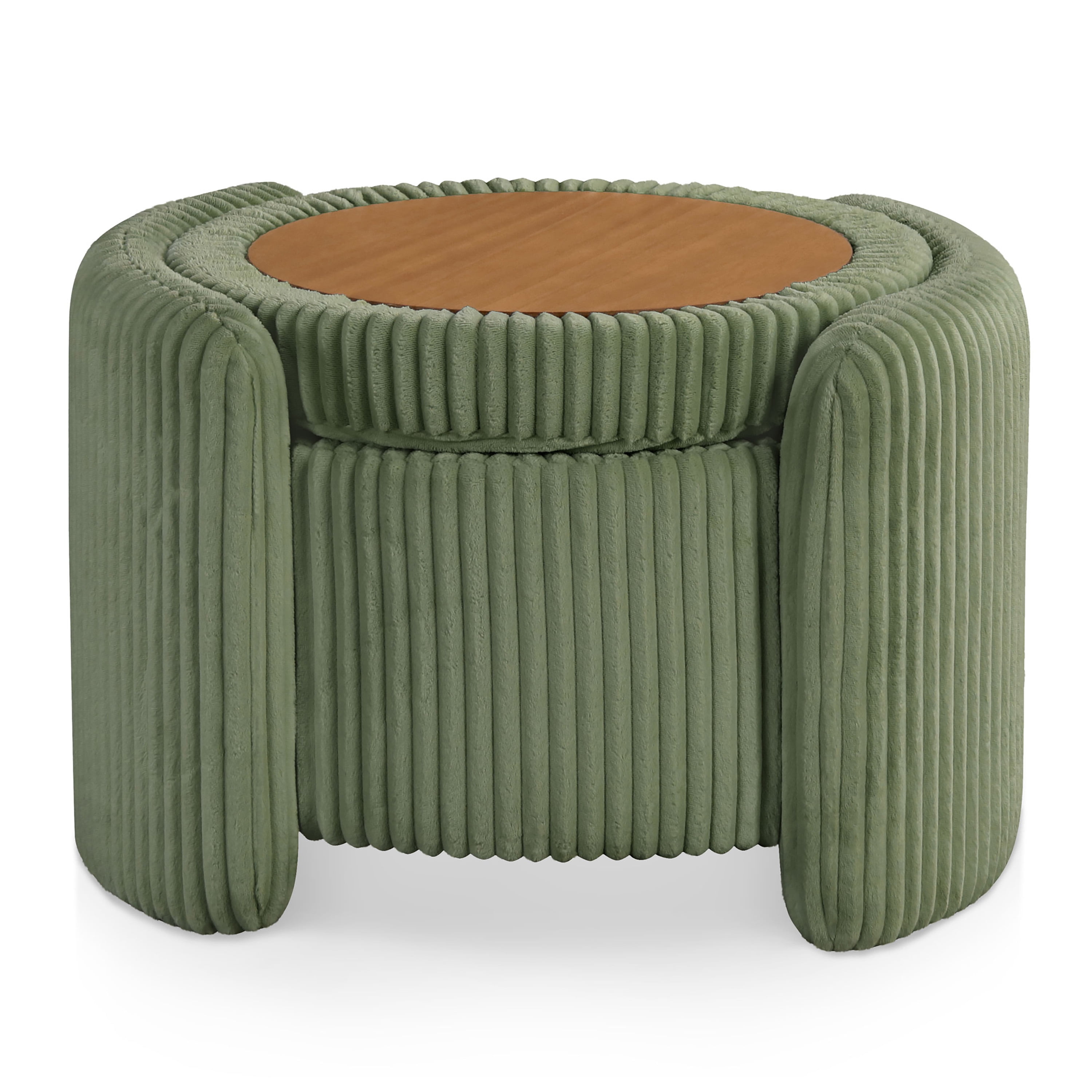 Furniture of America Cheri Modern Chenille with Wood Flip Top Storage Ottoman, Green