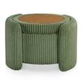 thumbnail image 6 of Furniture of America Cheri Modern Chenille with Wood Flip Top Storage Ottoman, Green, 6 of 23