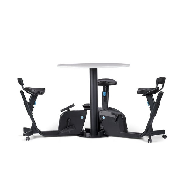 LifeSpan Office Trio Bike Table w/White Tabletop