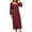 LL40-Wine, variant on Women's Square Neck Long Sleeve Maxi Dress, Elastic Cuff Loose Fit Flowy Dress for Vacation Daily Wear Fall Wedding Guest, Women's Plus L