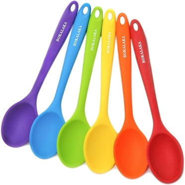 BOKALAKA Nonstick Silicone Cooking Spoons with 6 Pieces Pack