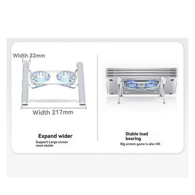 Foldable Laptop Stand with Cooling Fan, Cooler Pad for Tablet - Enhanced Cooling Support and Portable Design B