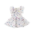 thumbnail image 4 of XQYLOS Baby Girls Tutu Dress with Lace Details - Confetti Princess Party Jumpsuit & Mini Skirt Set for 1st Birthday Photography Props & Holiday Celebrations (0-3 Months,White), 4 of 8