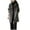 Gray, variant on Women's Button Up Woolen Coat Mid Length Hooded Jackets Autumn and Winter Outerwear Black