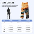 thumbnail image 4 of Sigee Serene Ocean Sunset print Men's Pajama Pants Lounge Sleep Bottoms with Elastic Waistband and Pockets-Large, 4 of 6