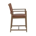 thumbnail image 3 of Linon Marshall Indoor Dining Chair with Arms, Brown Leather, 3 of 14