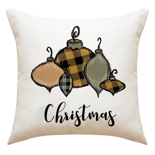 Fiudx Ofertas Flash Del Día Funda De Almohada Con Estampado Navideño, Funda De Cojín De Lino Para Sofá, Funda De Cojín Decorativa Para El Hogar, Funda De Almohada Familiar