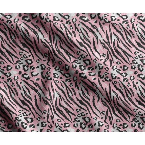 Soimoi Animal Skin Print,Cotton Cambric, Quilting Fabric Sold by The Yard 42 Inch Wide, Medium Weight Cotton Fabric, SewingSupplies,Light Pink