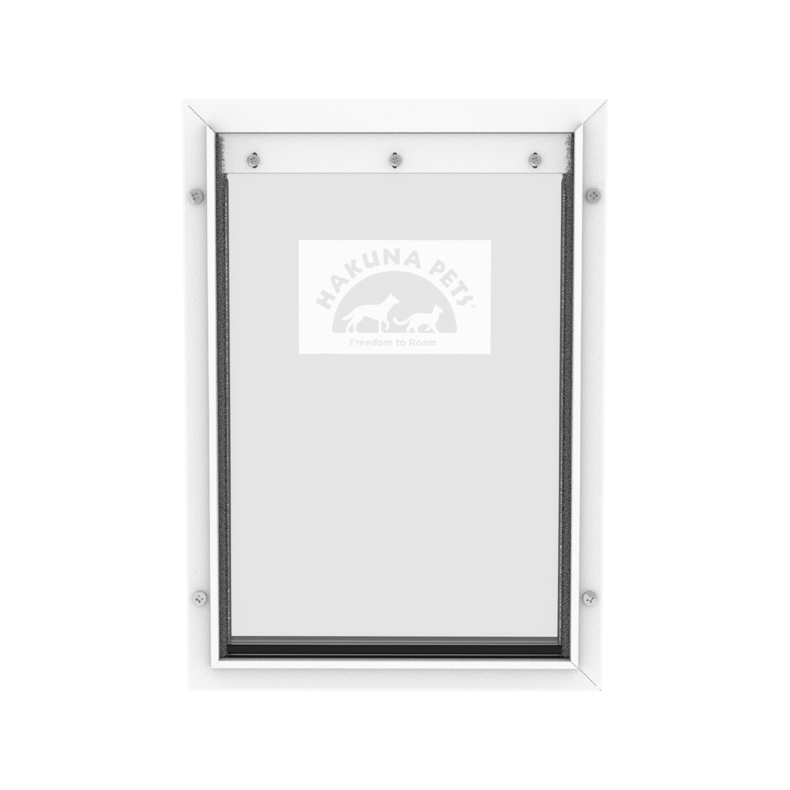Hakuna Pets White Deluxe Aluminum Large Pet Door for Doors up to 2.76" Thick, for Dogs up to 100 lbs