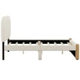 thumbnail image 4 of EUROCO Upholstery Full Size Platform Bed, Upholstered Headboard and Wood Support Legs, Beige, 4 of 11