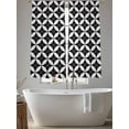thumbnail image 5 of Black Rhombus Sheer Curtains 63 Inch Length 2 Panels Set Window Treatments, Retro Abstract Geometric Pattern Rod Pocket Semi Curtains for Living Room/Bedroom/Kitchen Décor, 104"W x 63"L, 5 of 7