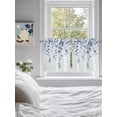 thumbnail image 4 of Blue Grey Eucalyptus Leaves Half Window Curtains 24 Inches Long, Spring Rustic Botanical Window Treatment Curtain Drapes, Short Curtains Tiers for Kitchen Over Sink, 27.5"x24", 2 Panels, 4 of 7