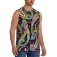 thumbnail image 2 of Pofeuu Watercolor Romantic Paisley Print Men's Muscle T-Shirt, Sleeveless, Muscle Tank, Classic Muscle Tee Top For Men Casual Sleeveless Muscle T-Shirt Trendy Clothes-Medium, 2 of 7
