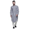 thumbnail image 1 of Atasi Printed Long Sleeve Kurta For Men Mandarin Collar Ethnic Long Kurta For Boys, 1 of 1