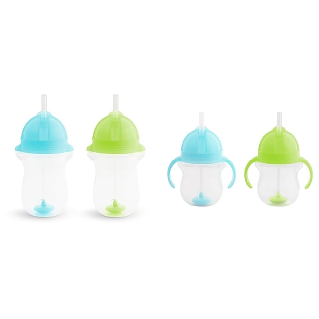 Vaso con pajita para niños pequeños Munchkin Any Angle, 300 ml, con tapa con cierre de clic