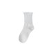 thumbnail image 1 of Calcetines blancos con borde en las orejas para mujer, calcetines de longitud media, calcetines apilados de encaje de color liso, sencillos, de estilo académico, de verano, 1 of 6