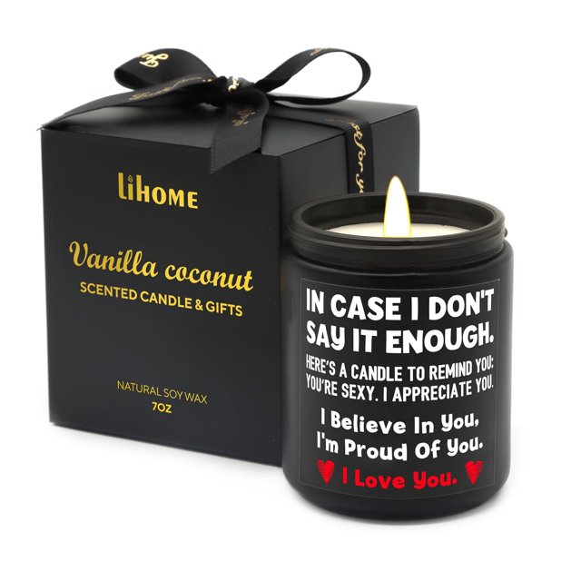 Cera de soja Candle Lihome con aroma a vainilla y coco, 198 ml